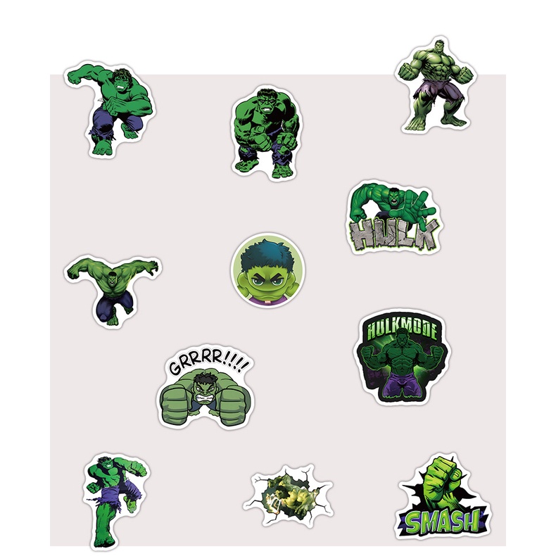 สติกเกอร์-pvc-กันน้ํา-ลายซุปเปอร์ฮีโร่-hulk-มี-50-ชิ้น