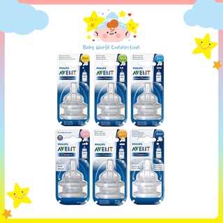 จุกนม Philips Avent Classic ขนาด 0 ม. + 1 ม. + 3 ม. + ไหลเร็ว ไหลเวียนได้หลากหลาย