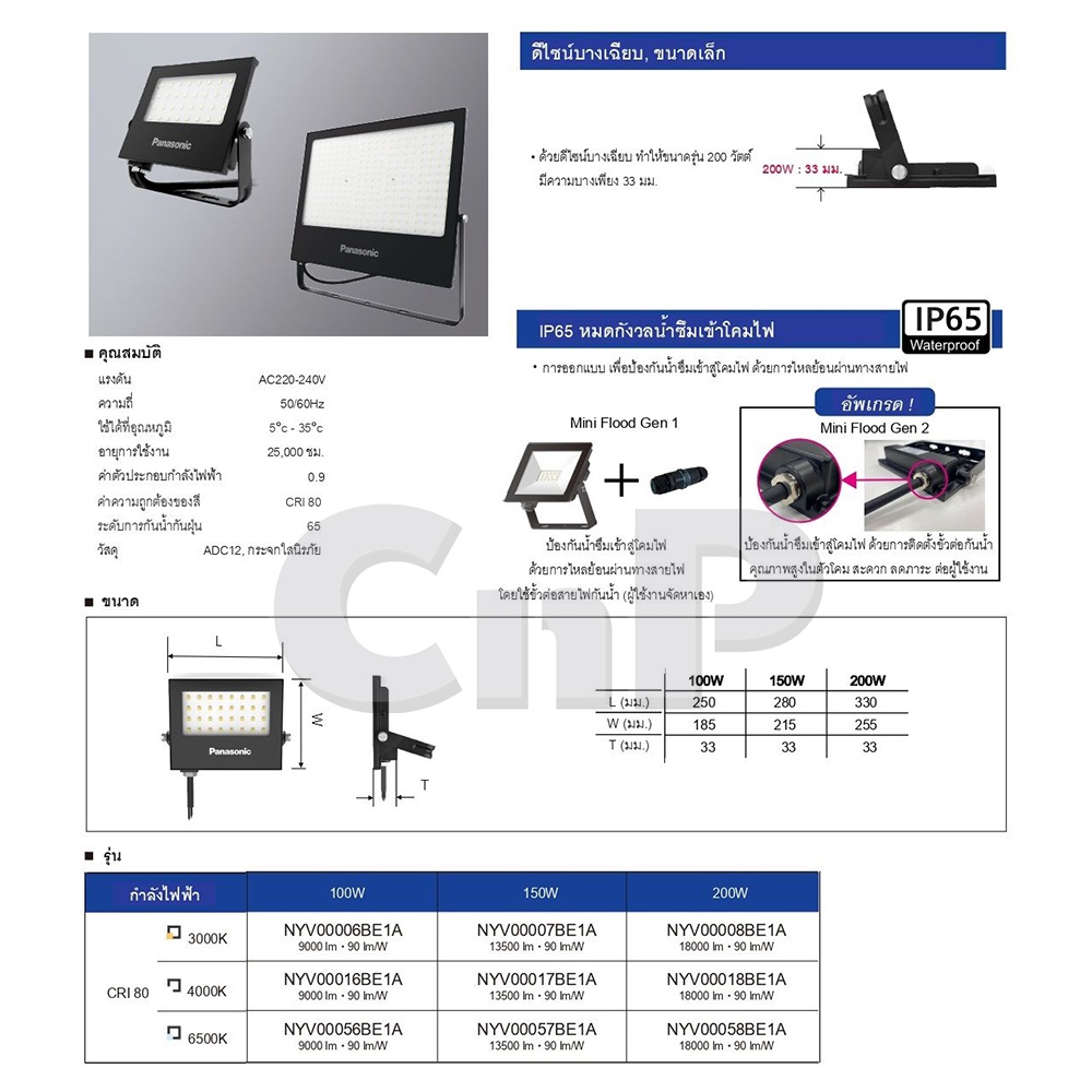 panasonic-โคมสปอตไลท์-ฟลัดไลท์-floodlight-led-200w-พานาโซนิค-รุ่น-nyv00058be1a