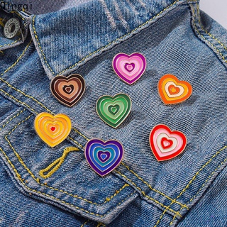 ภาพขนาดย่อของภาพหน้าปกสินค้า7 Style Gradient Enamel Pins Red Yellow Green Pink Heart Rainbow Brooch Lapel Badge Bag Fashion Jewelry Gift for Friend จากร้าน qingqi.th บน Shopee ภาพที่ 2