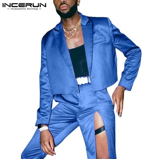 ภาพหน้าปกสินค้าINCERUN Men 3Colors Fashion Long Sleeves Solid Color One Button Soft Blazer ที่เกี่ยวข้อง