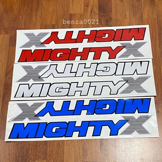 สติ๊กเกอร์* MIGHTY X ติดข้างท้ายกระบะ TOYOTA ไมตี้ ปี 1992 ( ราคาต่อคู่ มี 2 ชิ้น )