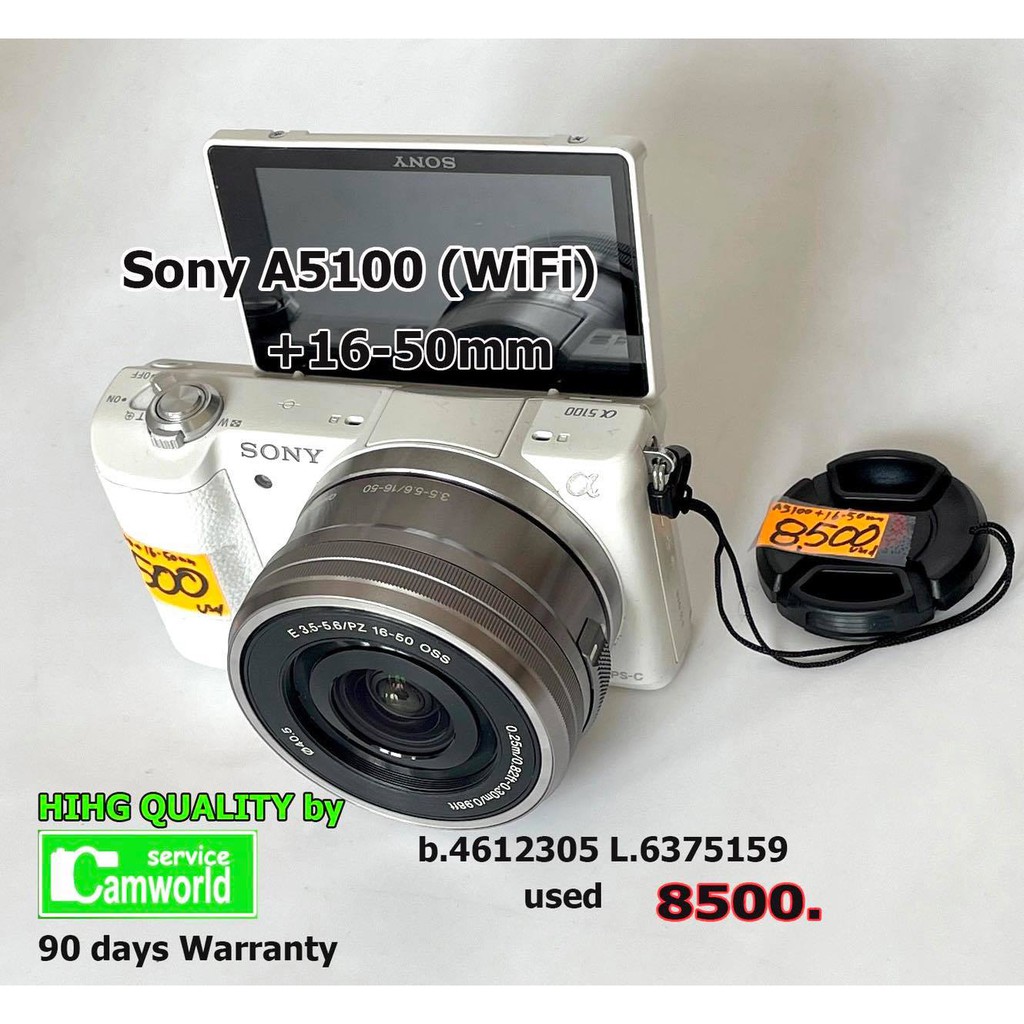 sony-a5100-kit-16-50mm-wifi-black-white-มือสอง-สภาพดี-เชื่อถือได้-สินค้ามีรับประกันคุณภาพ-90-วัน