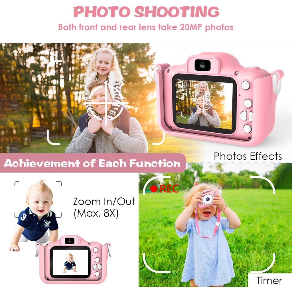 1080p-กล้องถ่ายรูปสำหรับเด็ก-kids-camera-กล้องเด็ก-เลนส์หมุนได้-180-กล้องถ่ายรูปเด็ก-วีดีโอ-ภาพชัด
