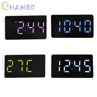 Alarm Clock Mini Small Timer Calendar Temperature Portable Plastic Mirror Multifunction Electronic Display Home