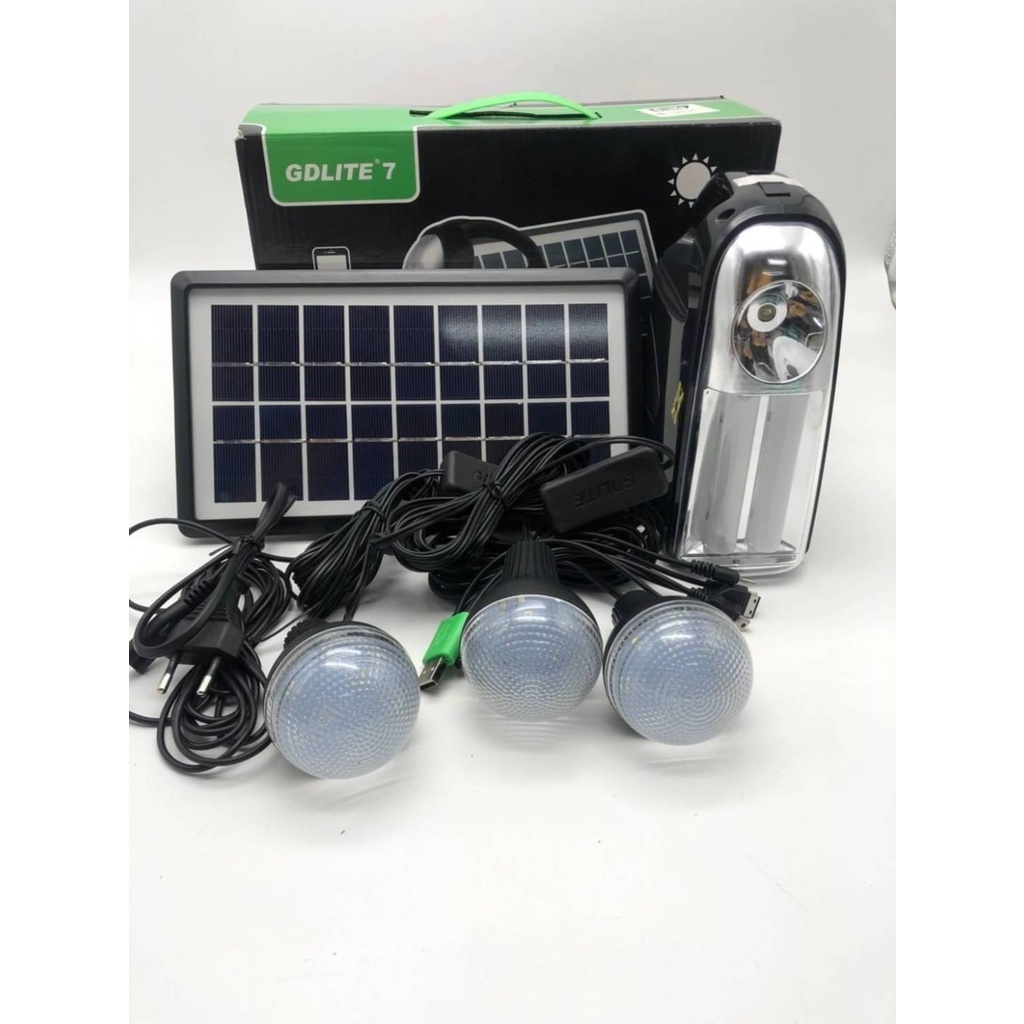 โซล่าเซลล์ชุดนอนนา GD 8017 EP393BT EP0188 ไฟสปอตไลท์ พลังงานแสง