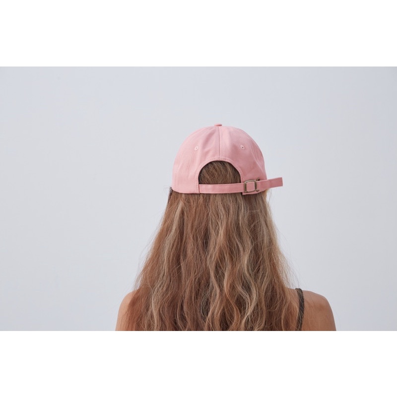 ahc000-logo-cap-pink-หมวกผ้าคอตตอนสกรีนโลโก้