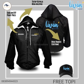 ฮิต!!! ใหม่ Livin Bank เสื้อแจ็กเก็ต กันน้ํา โดย Mandiri Free