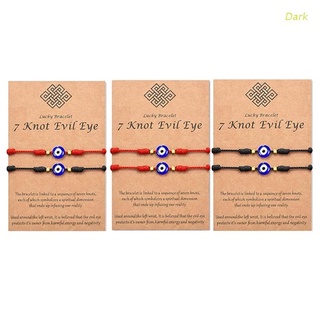 ชุดสร้อยข้อมือสร้อยข้อมือ Evil Eye Charm แบบปรับได้ Lucky String