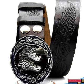 เข็มขัดหนังวัวแท้พร้อมหัวเข็มขัด รุ่นBD01-04 เท่ห์ๆฮิปฮอป ROCK Genuine Leather เข็มขัดผู้ชาย เข็มขัด ขนาด1.7นิ้ว