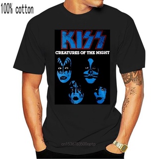 ขายดี!เสื้อยืดแขนสั้น ผ้าฝ้าย พิมพ์ลาย Kiss Creatures of The Night สําหรับผู้ชาย EOalbp06ALegda81S-5XL