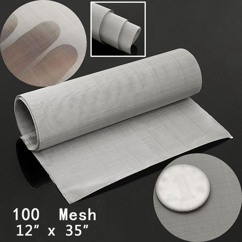 Stainless Steel Woven Wire Cloth Screen 100 Mesh Micron 90*30cm Water Resistance