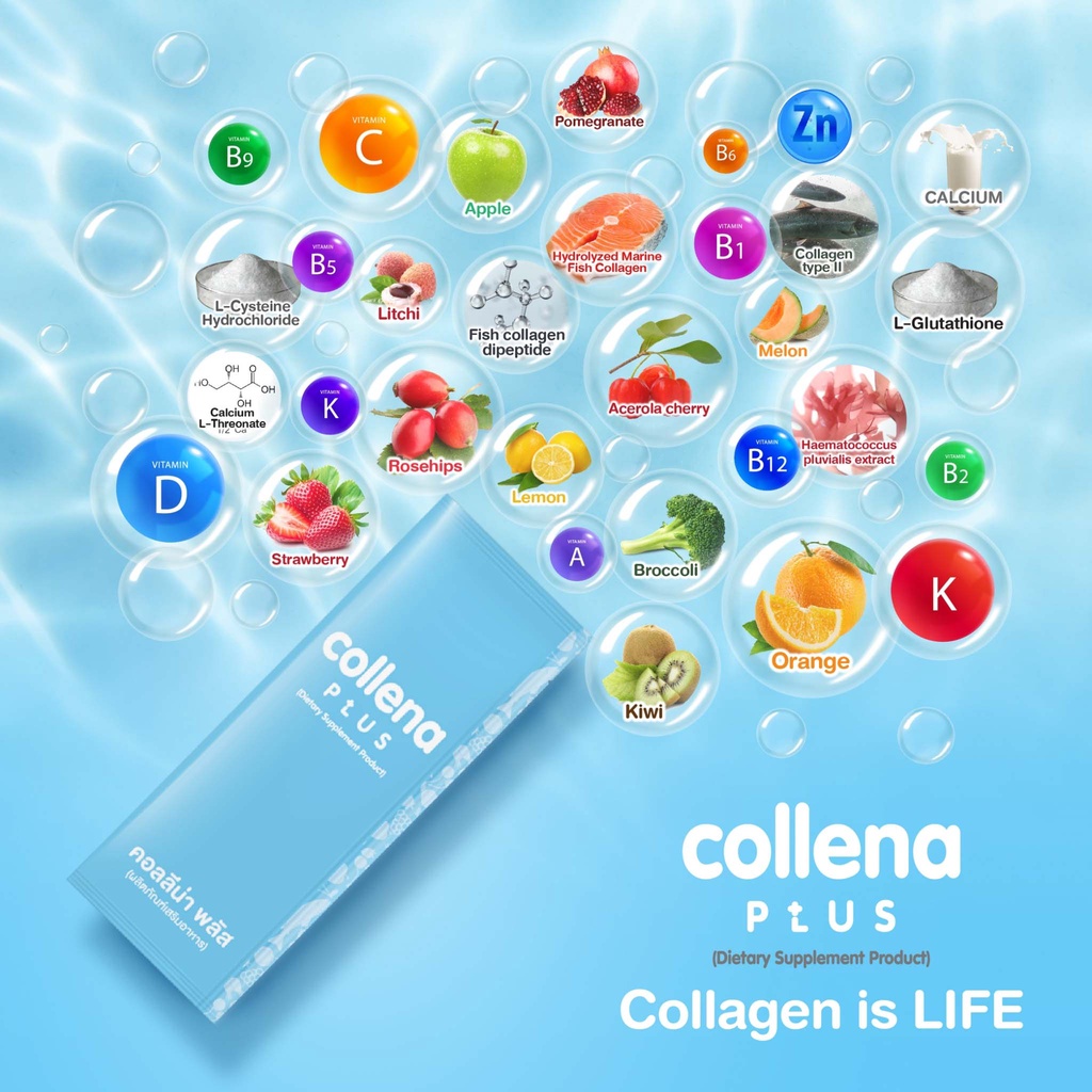 ภาพสินค้าคอลลีน่า พลัส คอลลาเจน ผิวขาว กระดูก ไดเปปไทด์ Collagen Type 2 dipeptide Collena Plus Exclusiva โปรโมชั่น ซื้อ 3 ฟรี 4 จากร้าน exclusiva บน Shopee ภาพที่ 2