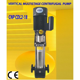 ปั๊มน้ำ vertical Multistage centrifucal pump CNP CDL2-18 ปั๊มอัด RO 12-18Q/day ปั๊มสแตนเลส ปั๊มแนวตั้ง ปั๊มน้ำหลายใบพัด