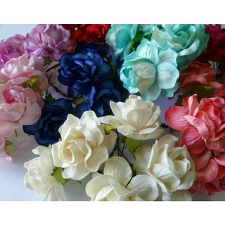 [5 ดอก / RS450 ]  ดอกไม้กระดาษ ดอกไม้ประดิษฐ์ ดอกไม้กระดาษสา ดอกกุหลาบ 45 mm Artificial Paper Flower
