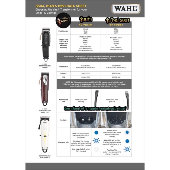 ของแท้-สายชาร์ต-ปัตตาเลี่ยนตัดผม-wahl-แบบไร้สาย-นำเข้าจากอเมริกา