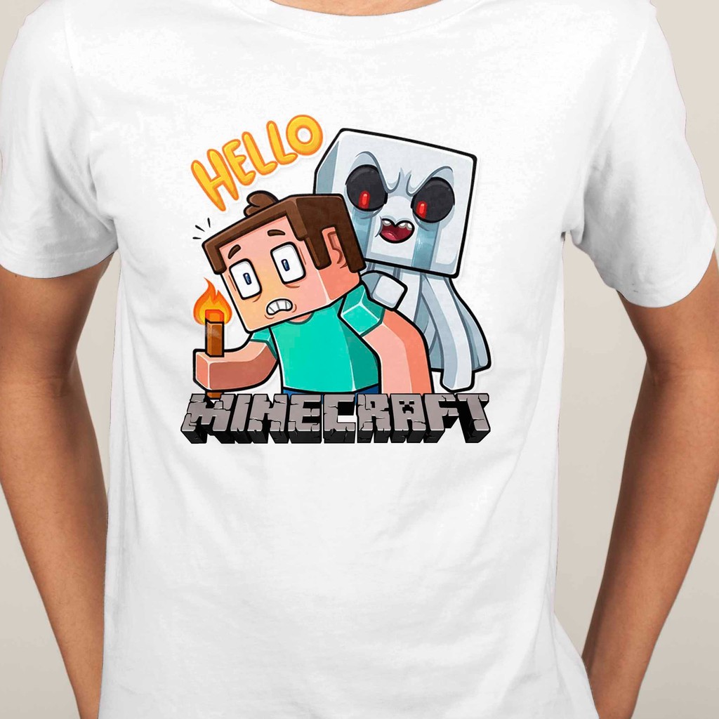 เกม-minecraft-เสื้อยืดคอกลมแขนสั้นผู้ชาย-เสื้อยืด-ชุดลำลอง-เสื้อยืดเกมมิ่ง