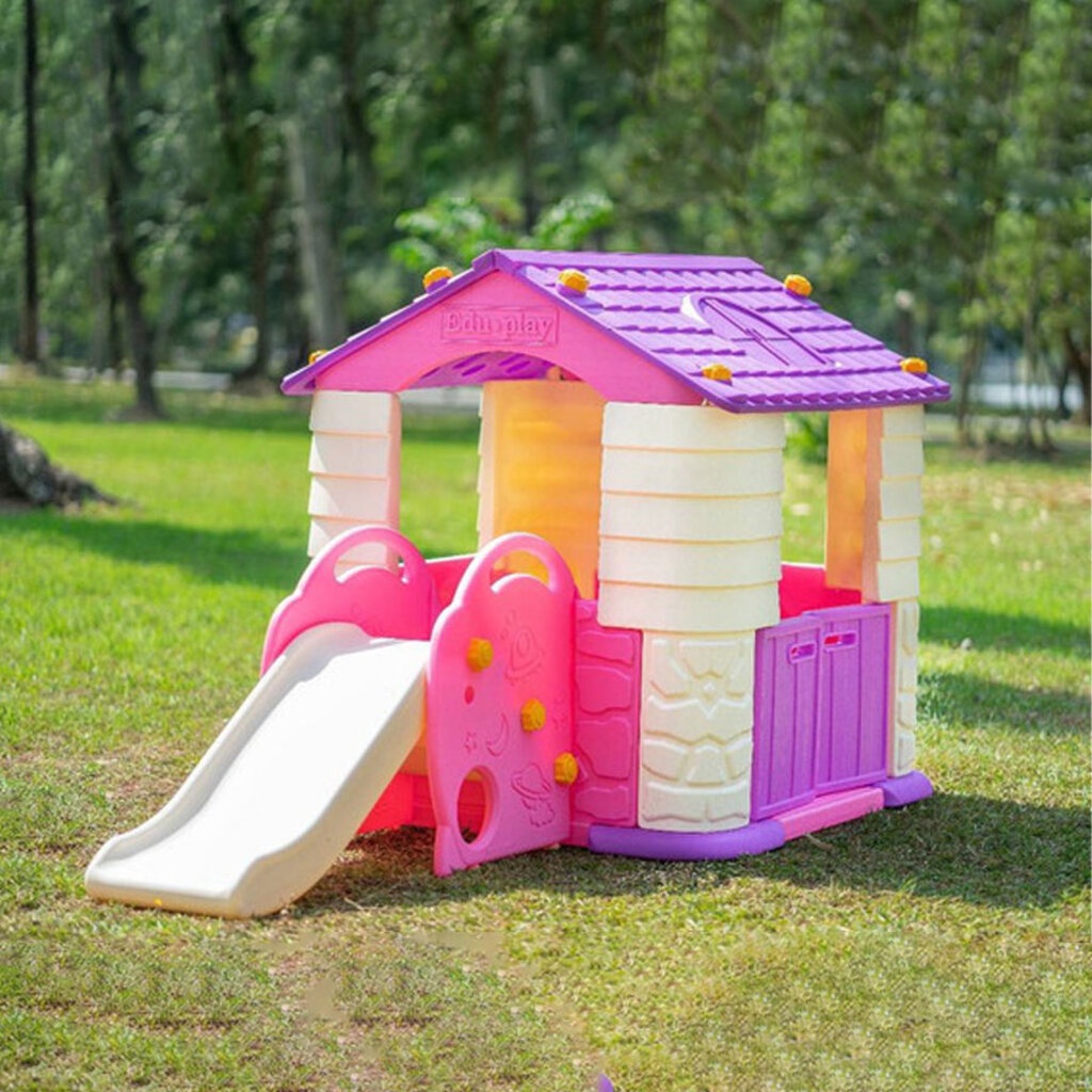 จัดส่งฟรี-eduplay-บ้านเด็กเล่นพร้อมสไลเดอร์-รุ่น-play-house-slide