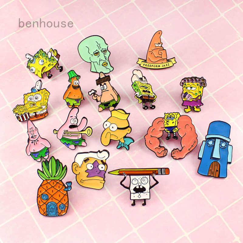 เข็มกลัด-รูปตัวการ์ตูนชื่อดังสุดฮา-sponge-bob-enamel-pins-sea-stars-barnacle-boy