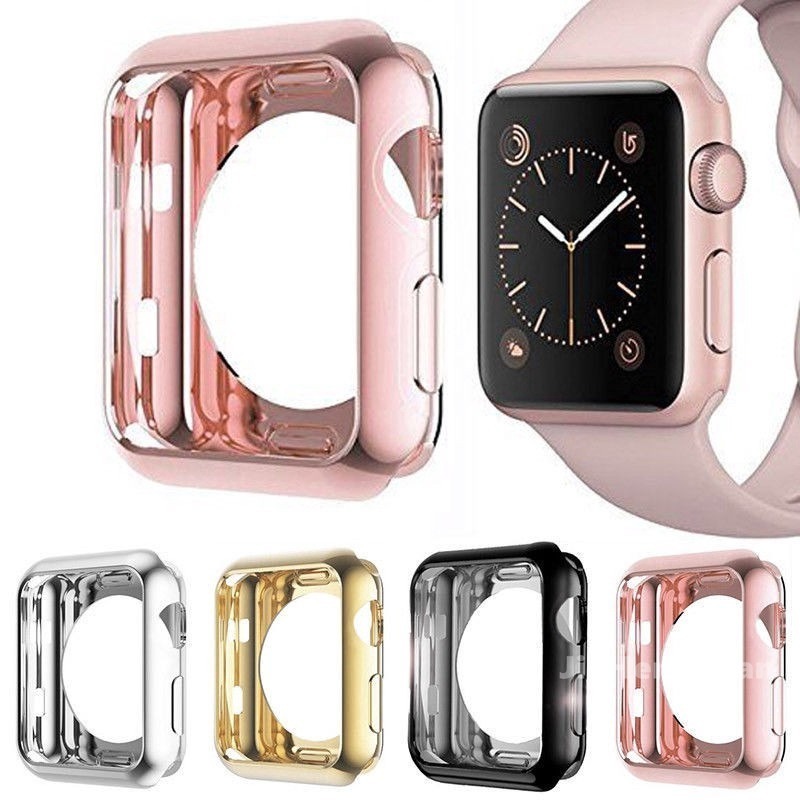 ภาพหน้าปกสินค้าเหมาะสำหรับ IWatch ซีรีส์ 5 4 3 2 1 เปลือกป้องกัน TPU Apple Smart Watch 38 40 42 44 มม. กรอบป้องกันการตก จากร้าน jinhengyuan.th บน Shopee