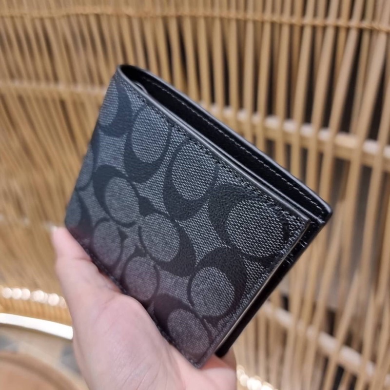 ส่งฟรี-coach-f74993-compact-id-wallet-in-signature