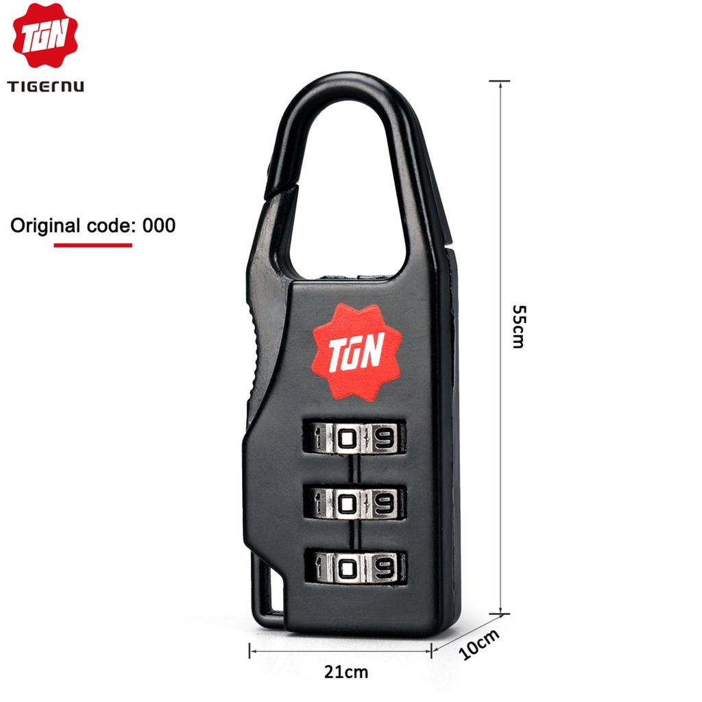 tigernu-convenient-small-combination-code-lock-padlock-black-กุญแจล็อครหัสผ่านสามหลัก