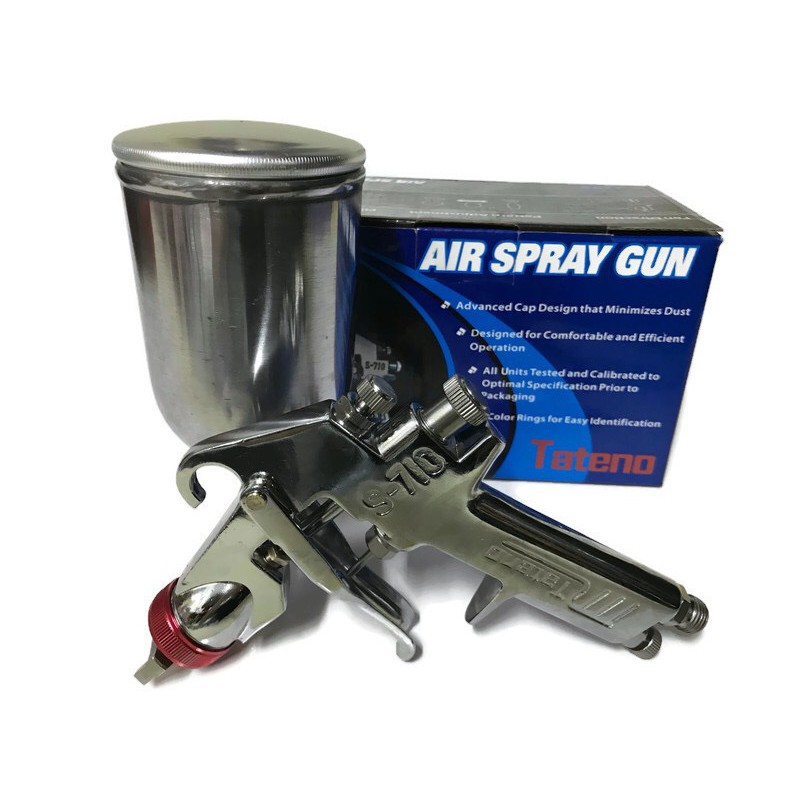 กาพ่นสี-air-spray-gun-tateno-s-710g-หัวพ่น1-3-และ-1-5-แบบถ้วยข้างอลูมิเนียม