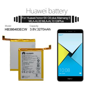 แบตเตอรี่ Huawei Honor 6X G9 plus Maimang 5 GR5 2017 Hua Wei โทรศัพท์เดิมแบตเตอรี่ HB386483ECW 3340mAh