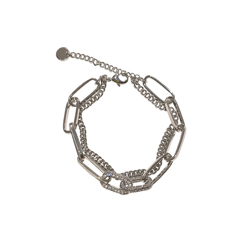full-diamond-chain-double-bracelet-hip-hop-design-simple-cold-style-jewelry-for-girls-for-women-low-price