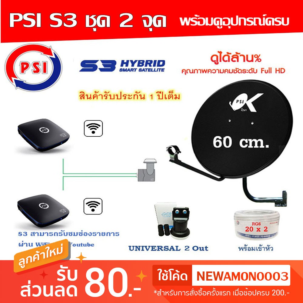 psi-ok-60cm-ชุดจานดาวเทียมกล่อง-psi-s3-อุปกรณ์ครบแบบ-2-จุด