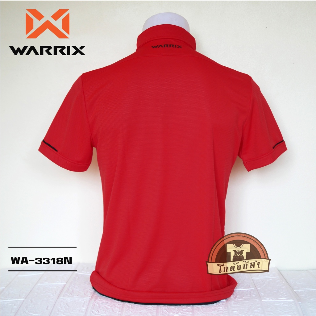 warrix-เสื้อโปโล-wa-3318n-สีแดง-ดำ-ra-วาริกซ์-วอริกซ์-ของแท้-100