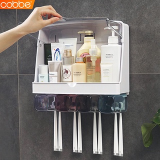 Cobbe อุปกรณ์แขวนแปรงสีฟัน กล่องใส่แปรงสีฟัน ยาสีฟัน ชั้นเก็บของในห้องน้ำ ตู้เก็บของใช้ ที่เก็บแปรงสีฟัน