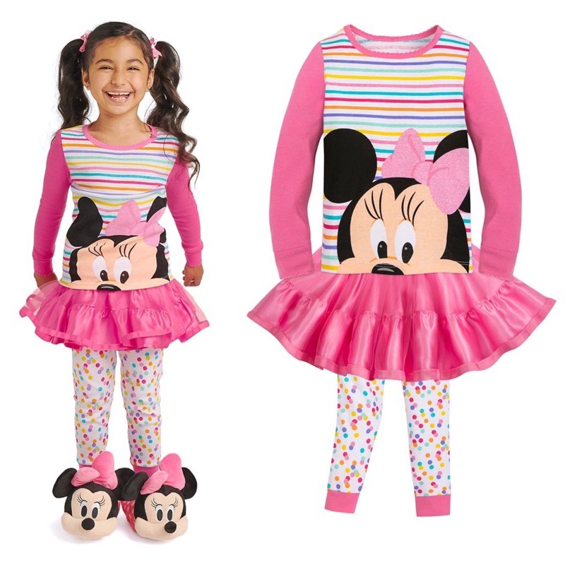 ชุดนอน-minnie-mouse-pj-pals-set-for-girls-จาก-disneystore-อเมริกา-ไซส์-3-4-5