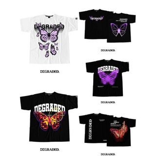 printingDegraded Clothing "Be the Effect" Butterfly Collection  Release Classic VINTAGE CODเสื้อยืด