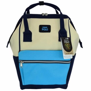 Romar Polo กระเป๋าเป้สไตล์ญี่ปุ่น Rucksack Code 2502 Blue (Sky Blue/Cream) ส่งฟรี Kerry