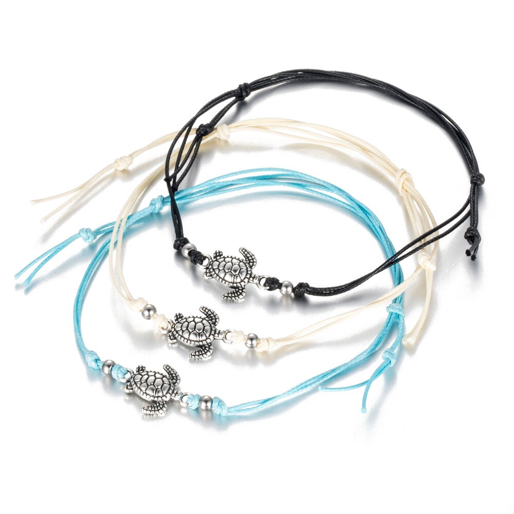 fashion-turtle-charm-bracelet-handmade-jewelry-rope-string-lacing-adjustable-lucky-bracelet-black-white-wax-for-women-children
