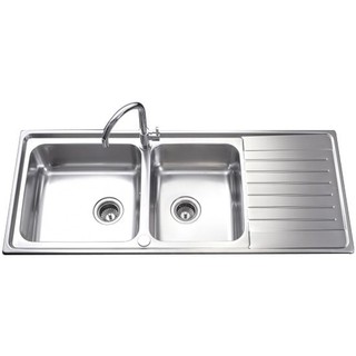 Embedded sink SINK BUILT 2B1D MEX DLS200B SS Sink device Kitchen equipment อ่างล้างจานฝัง ซิงค์ฝัง 2หลุม 1ที่พัก MEX DLS