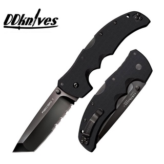 มีดพับ Cold Steel Recon 1 Tanto Folding Knife S35VN Black DLC Combo Blade, Black G10 Handles (27BTH)