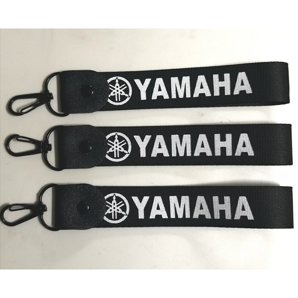 พวงกุญแจ-sport-พวงกุญแจยี่ห้อรถ-พวงกุญแจผ้าสกรีน-yamaha-สี-ดำ