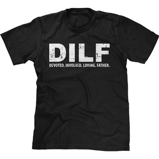 เสื้อยืดคอกลม ผ้าฝ้าย พิมพ์ลาย Blittzen DILF Devoted Involved Loving Father คุณภาพสูง สไตล์เรโทร สําหรับผู้ชาย
