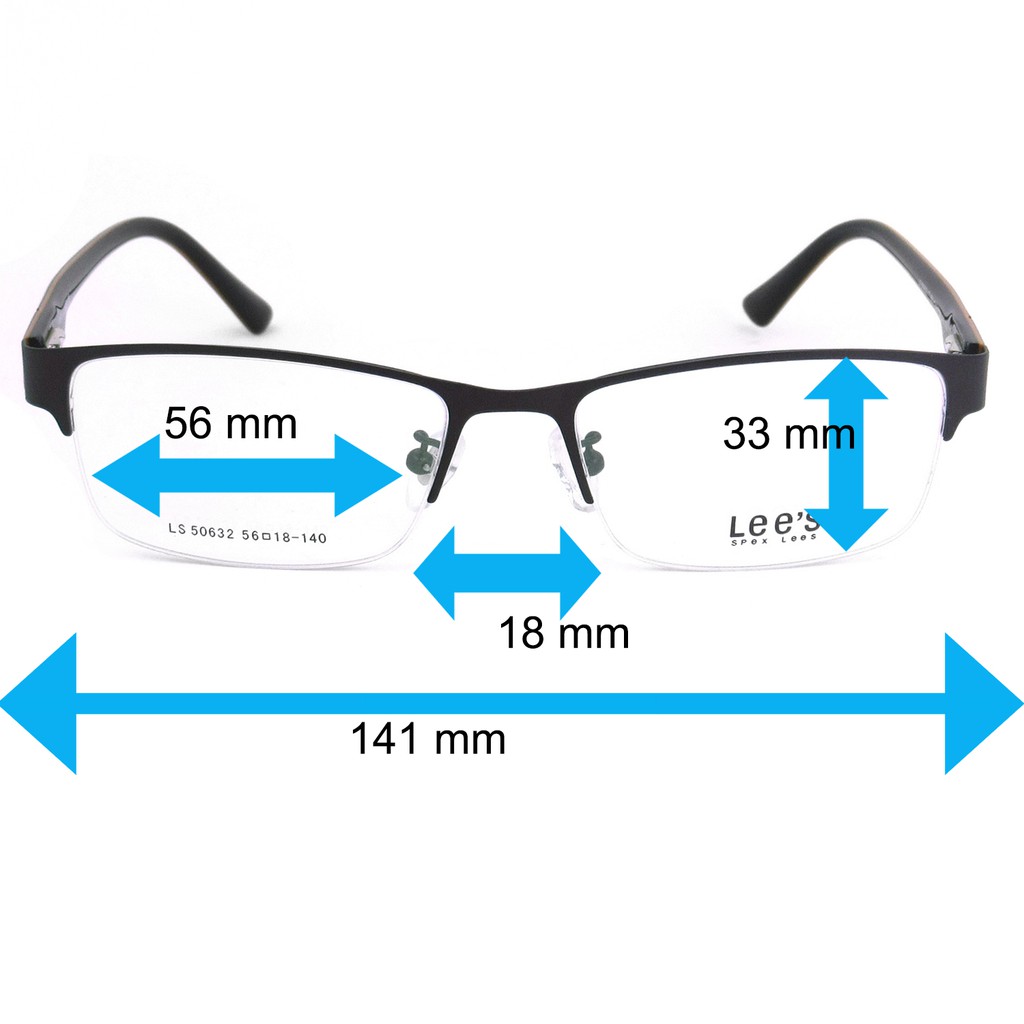 lees-แว่นตา-รุ่น-50632-c-12-สีน้ำตาล-กรอบเซาะร่อง-ขาสปริง-วัสดุ-สแตนเลส-สตีล-สำหรับตัดเลนส์-กรอบแว่นตา-eyeglasses