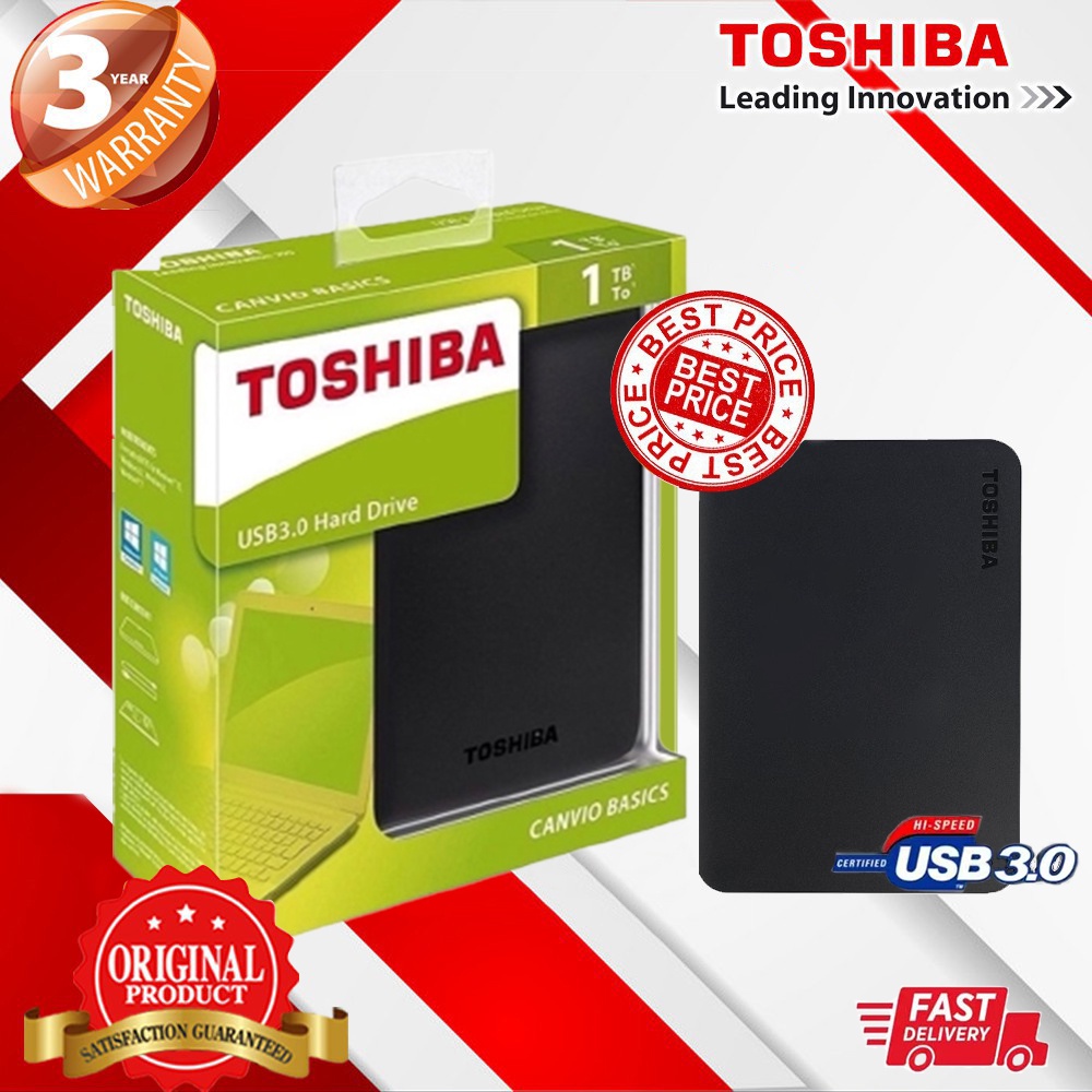 ภาพหน้าปกสินค้าส่งจากกรุงเทพ (รุ่นใหม่) Toshiba 2TB HDD USB3.0 External Hard Drive ฮาดดิสพกพา 2.5" External Hard Disk