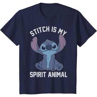 เสื้อยืดผ้าฝ้ายพรีเมี่ยม เสื้อยืด พิมพ์ลาย Disney Lilo &amp; Stitch My Spirit Animal Portrait
