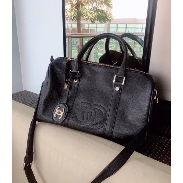 พร้อมส่ง-vip-gift-premium-gift-ของแท้-กระเป๋าเดินทาง-cc-mini-travel-boston-pu-bag
