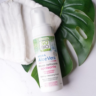 SOBiO etic | Hydra Aloe Vera Soothing Cleansing Foam 150 ml.โซ ไบโอ อีติค ซูทติ้ง คลีนซิ่ง โฟม(ทำความสะอาดอย่างอ่อนโยน)