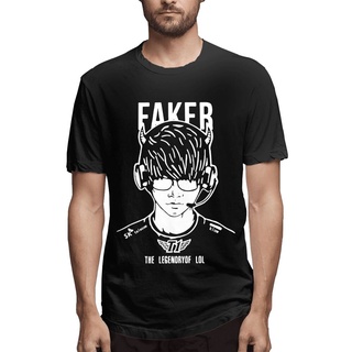 เสื้อยืด พิมพ์ลายการ์ตูน Faker Face Comic Ra Noodles สีเทาเข้ม สไตล์คลาสสิก สําหรับผู้ชาย จํานวน 1 ชิ้น