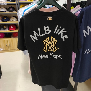 เสื้อยืดใหม่ 2022MLB เสื้อยืดลําลองสําหรับผู้ชายผู้หญิงแขนสั้นพิมพ์ลายสไตล์เกาหลีL XL  XXL 3XL