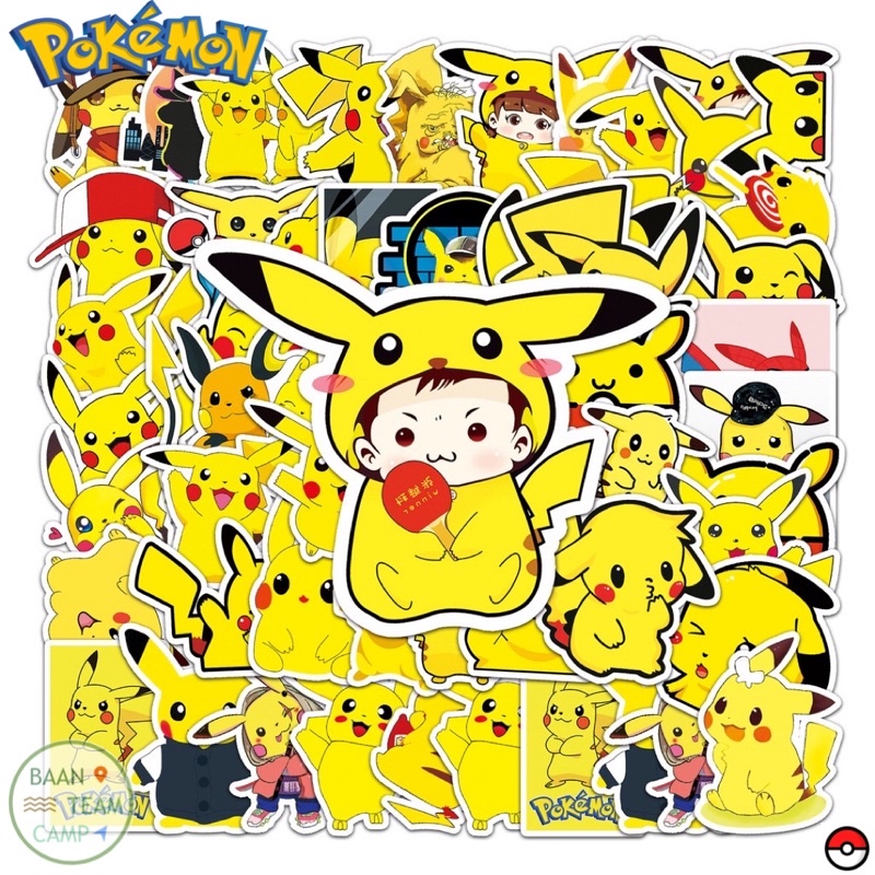 สติ๊กเกอร์-pikachu-229-pok-mon-50ชิ้น-โปเกม่อน-pokemon-โปรเกมอน-go-ปิกกาจู-พิคาชู-ปี-ปีก-กา-จู-โก-โป-เก-มอน-ม่อน-โปเก