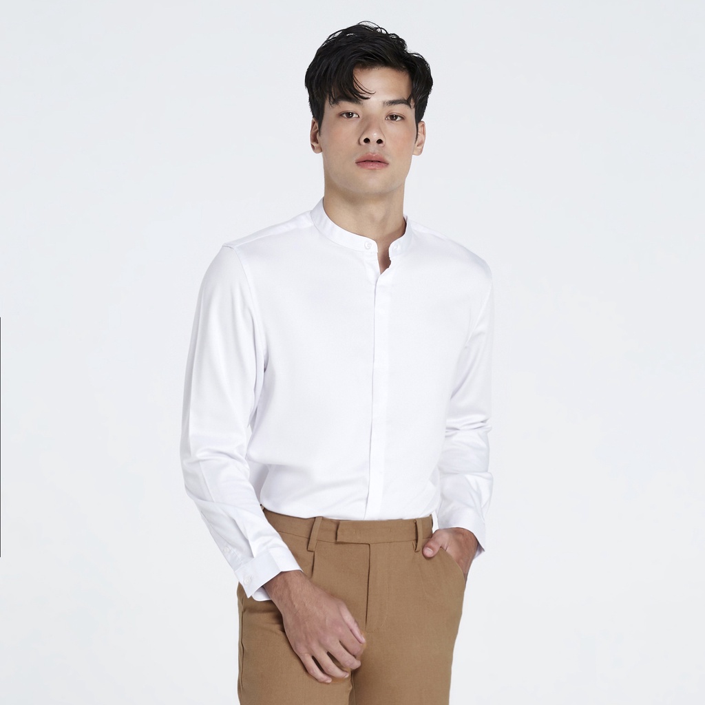 ภาพหน้าปกสินค้าคอจีน Premium HiQ Bamboo Fabric ทรงซ่อนกระดุม DANDY COSMO