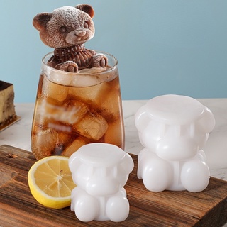 ถาดแม่พิมพ์ซิลิโคน รูปตุ๊กตาหมี 3D ไม่เหนียวติด สําหรับทําน้ําแข็ง ช็อคโกแลต ไอศกรีม DIY